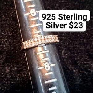 925 Sterling Silver eternity band plated in rose gold tone